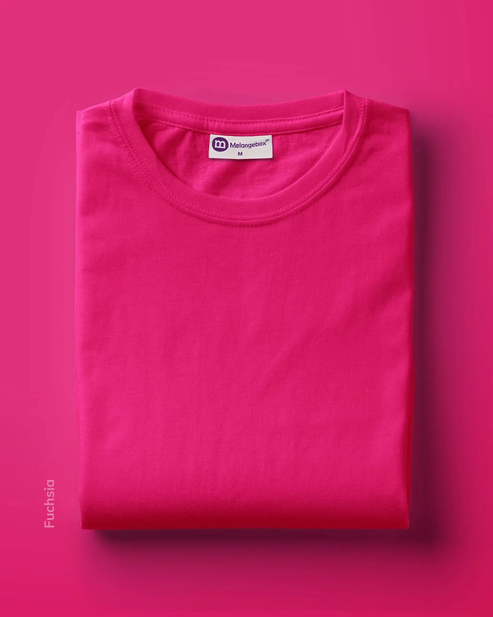 Half Sleeves Crew Neck: Fuchsia