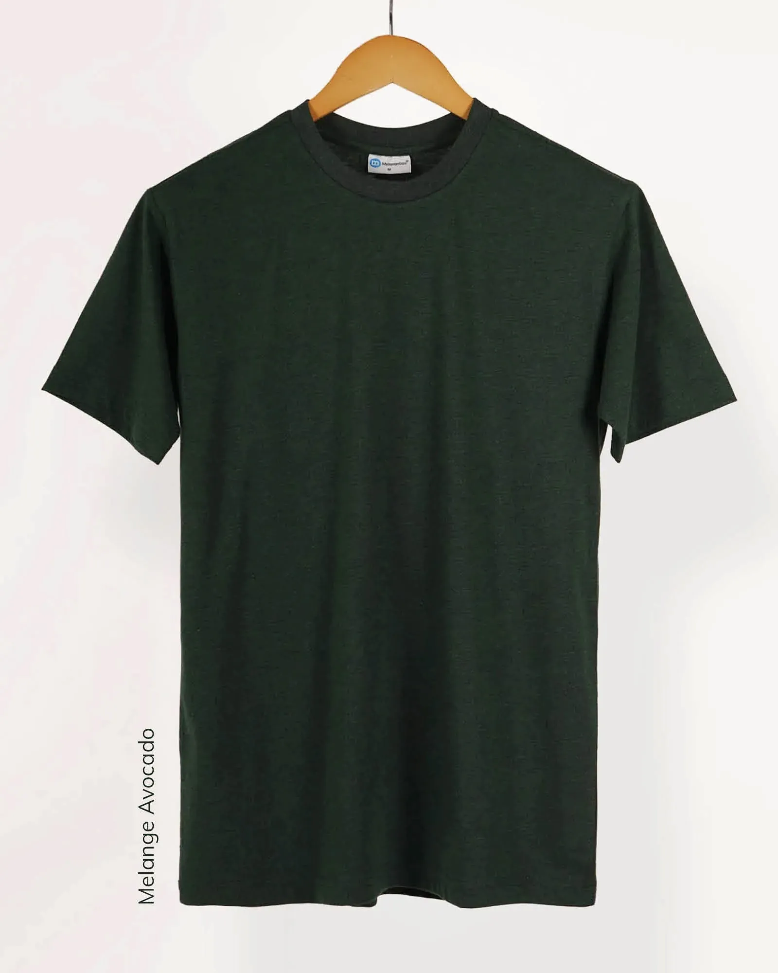 Half Sleeves Crew Neck: Melange Avocado