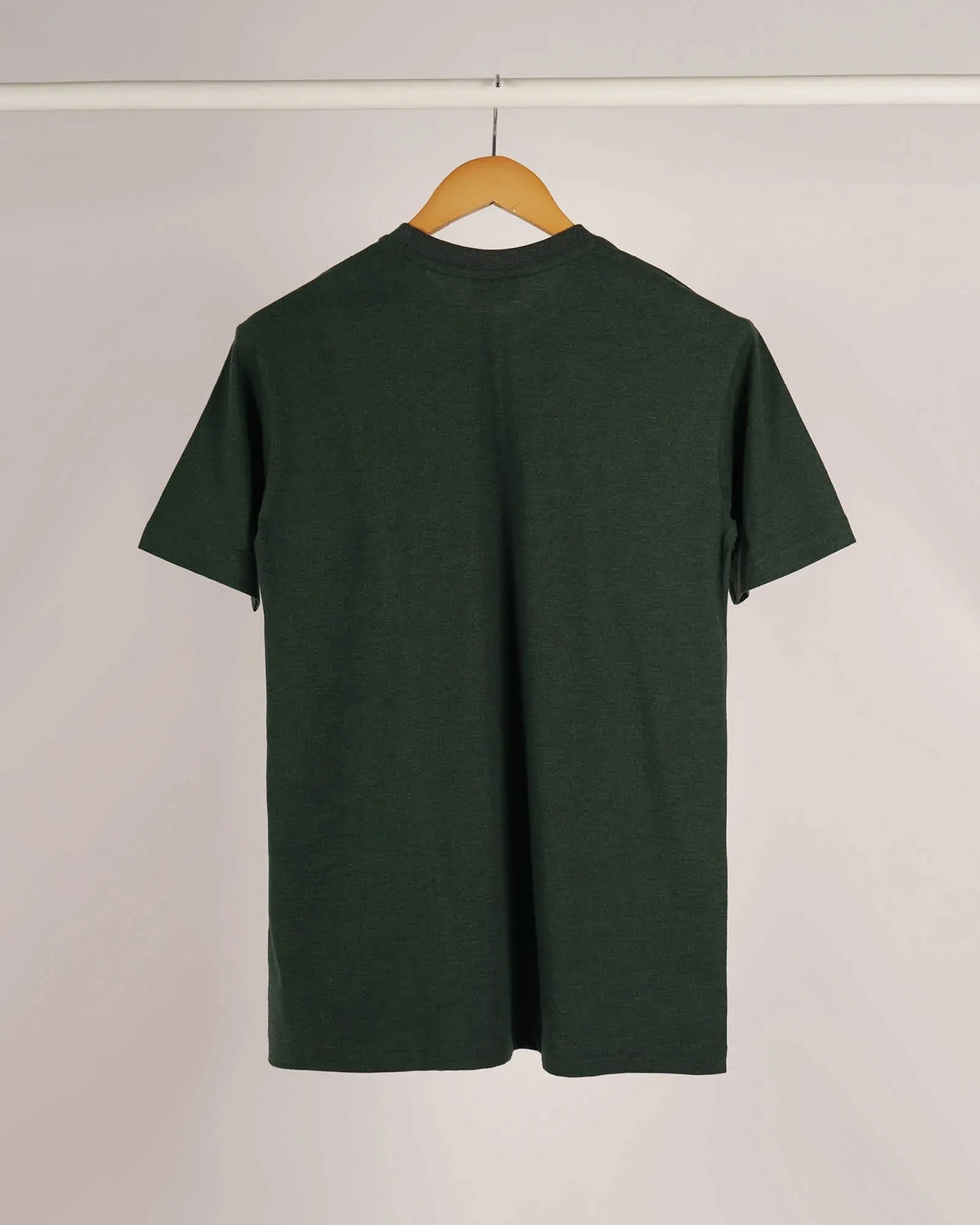 Half Sleeves Crew Neck: Melange Avocado