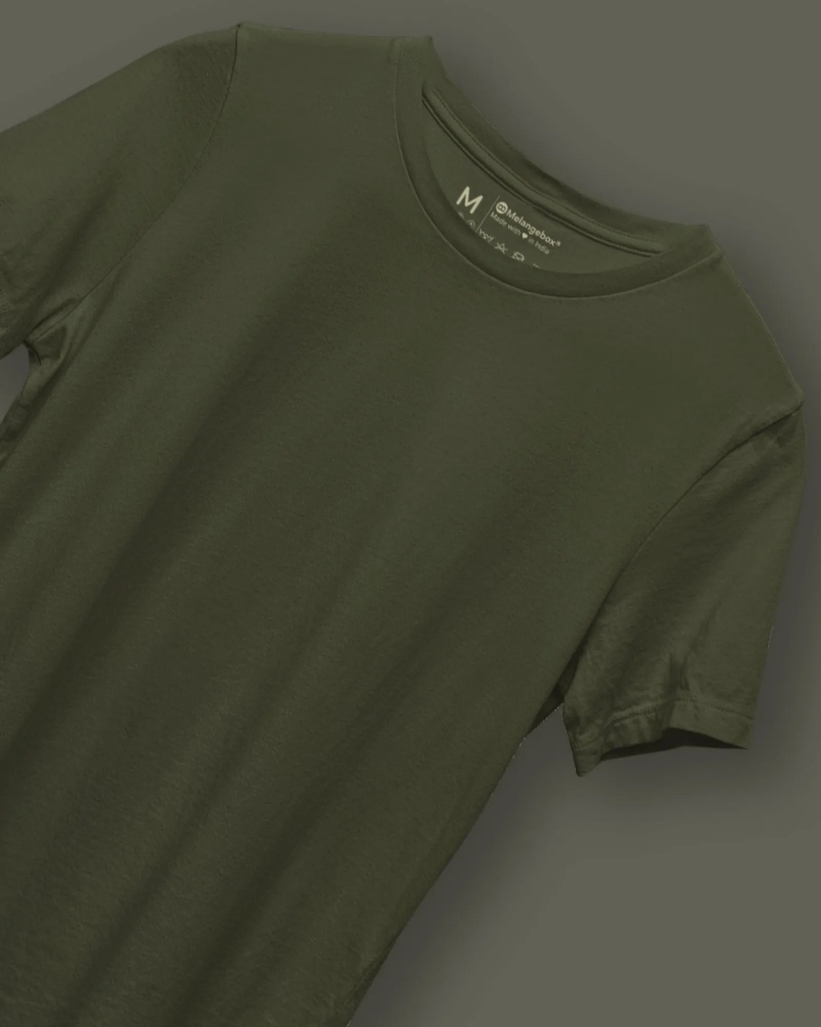 Half Sleeves Crew Neck: Military Green