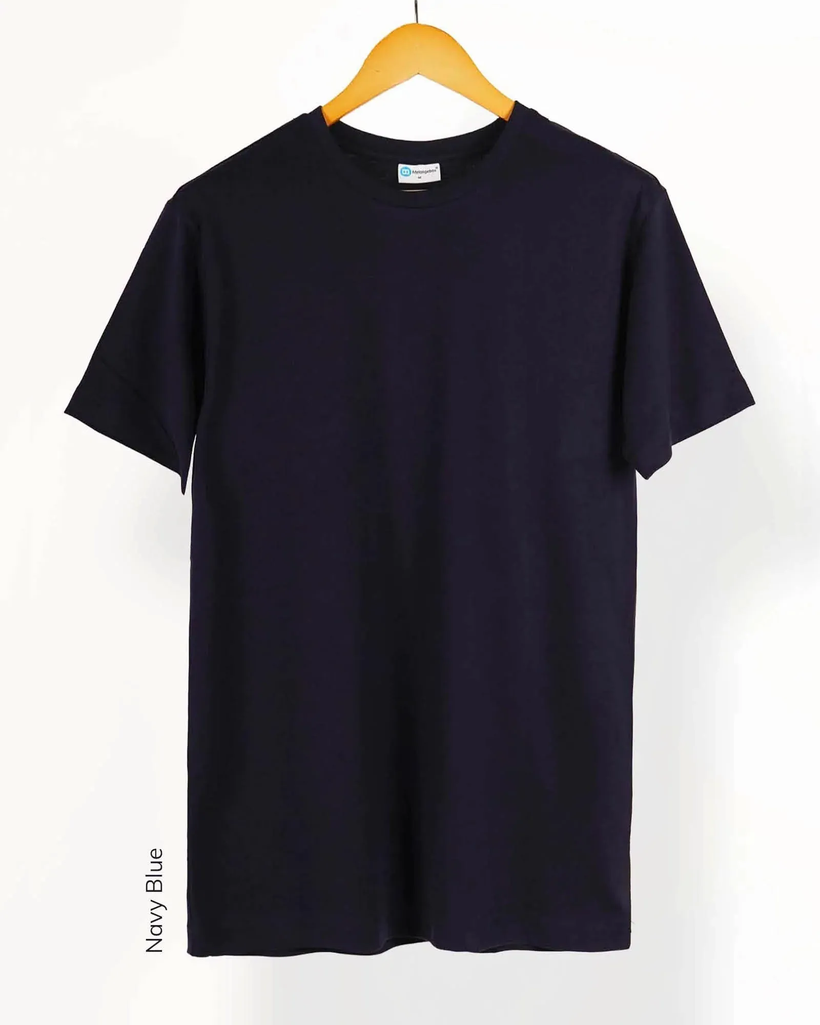 Half Sleeves Crew Neck: Navy Blue