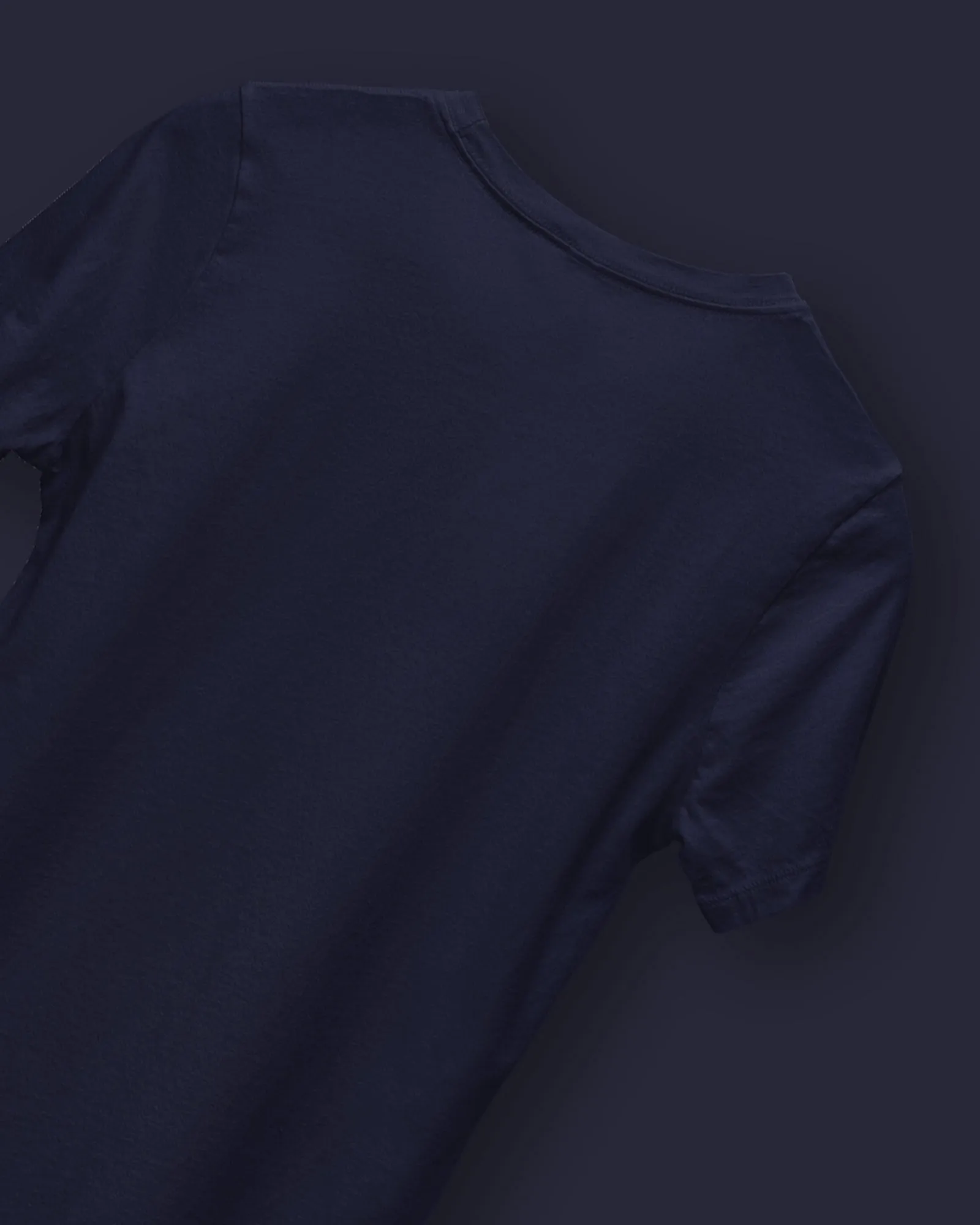 Half Sleeves Crew Neck: Navy Blue