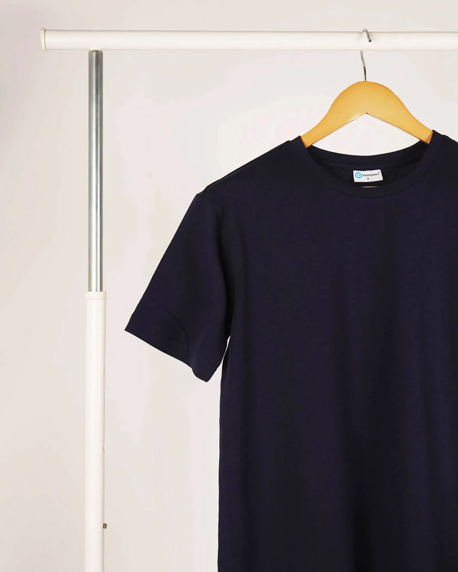 Half Sleeves Crew Neck: Navy Blue