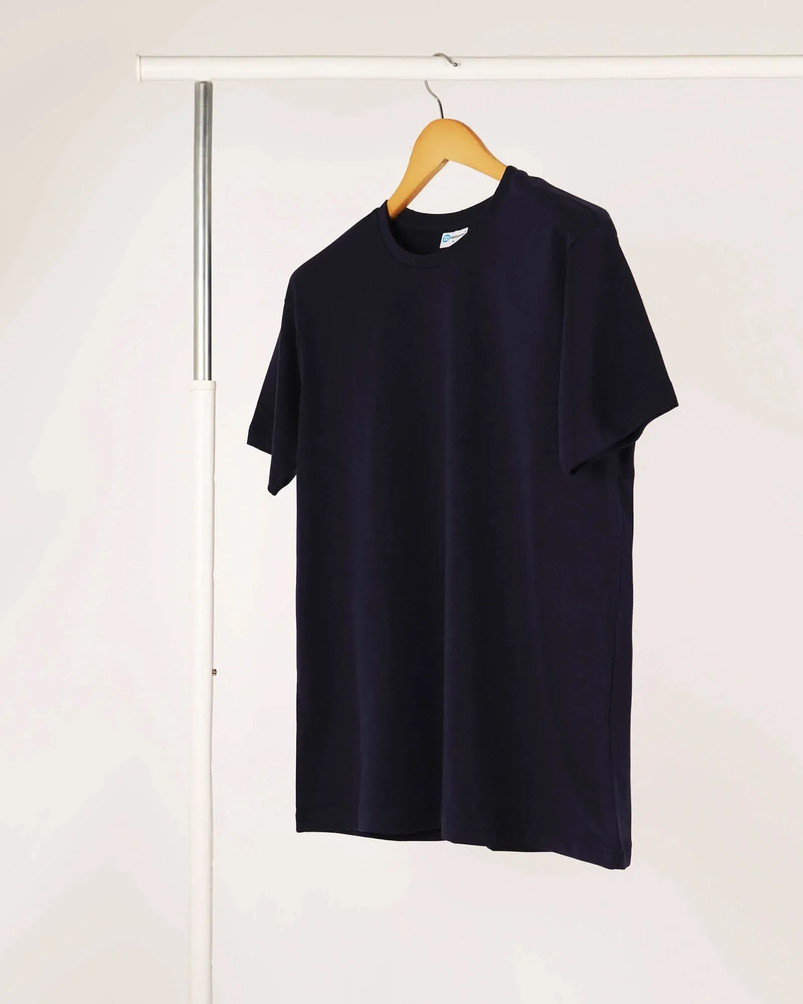 Half Sleeves Crew Neck: Navy Blue