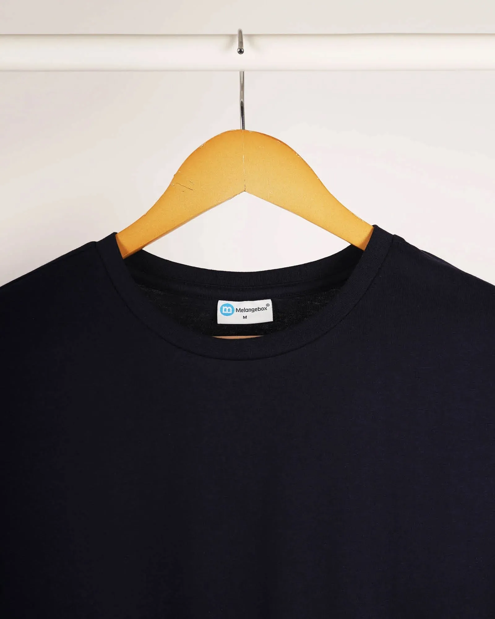 Half Sleeves Crew Neck: Navy Blue