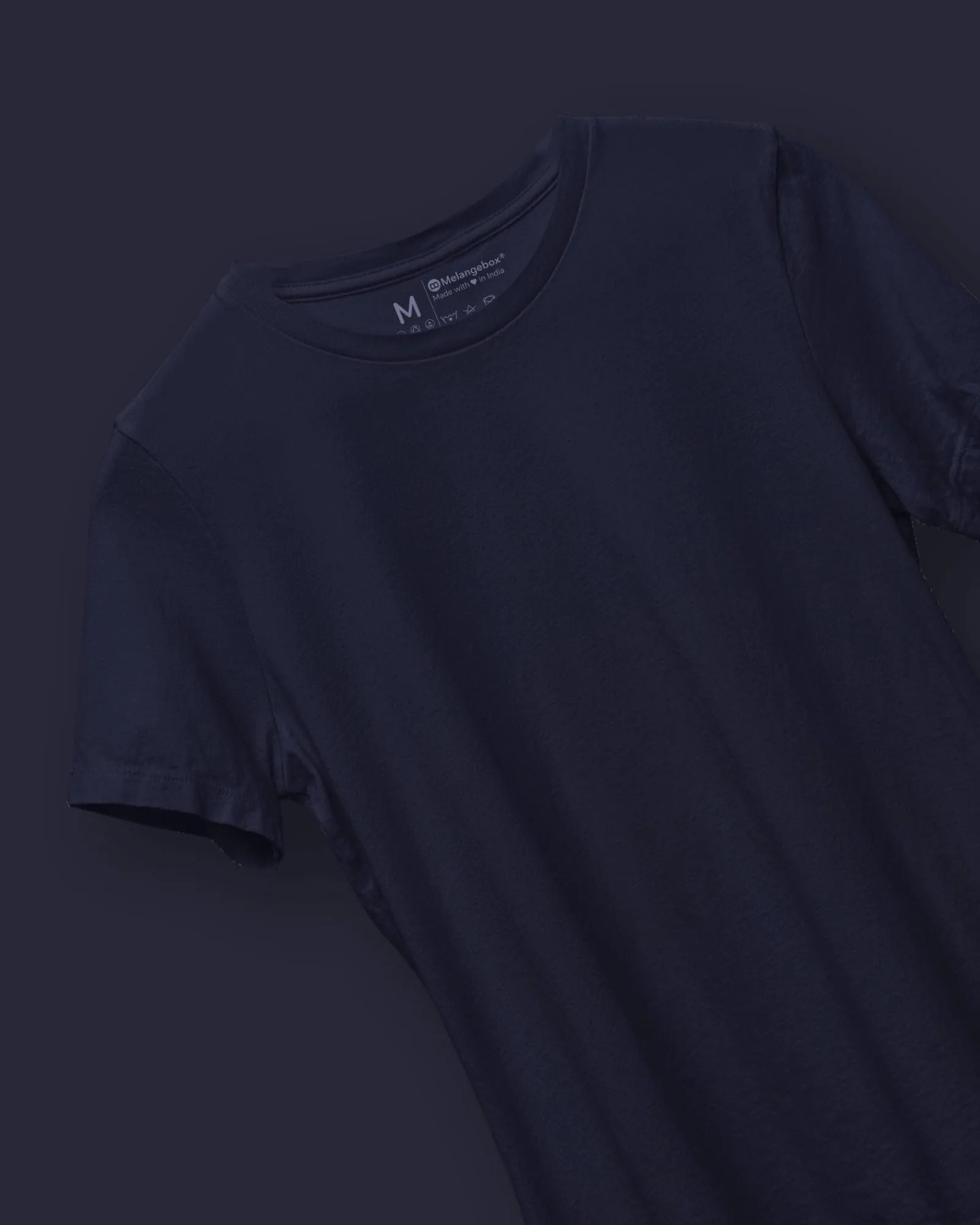 Half Sleeves Crew Neck: Navy Blue