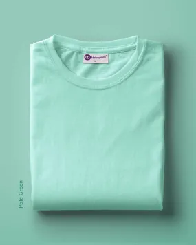 Half Sleeves Crew Neck: Pale Green