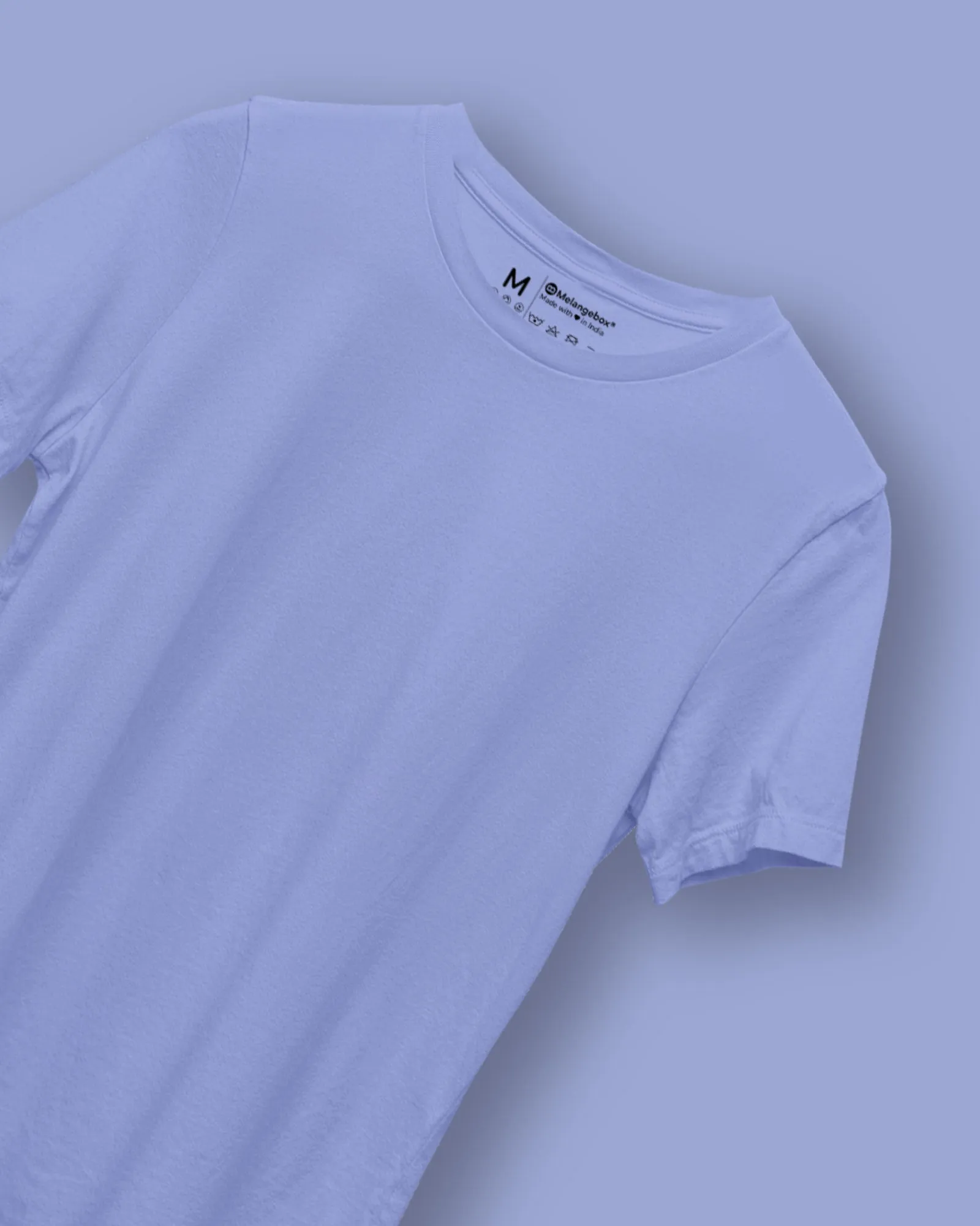 Half Sleeves Crew Neck: Periwinkle