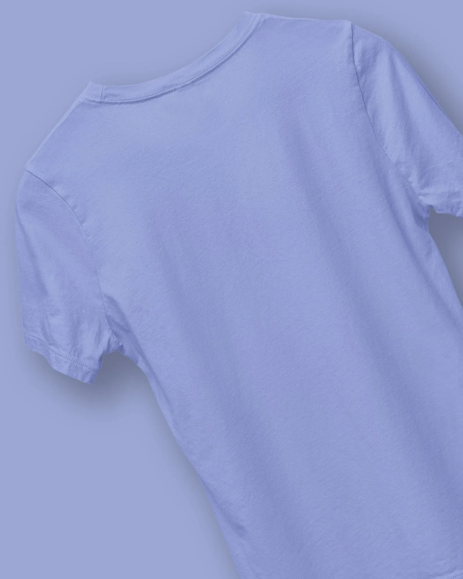 Half Sleeves Crew Neck: Periwinkle