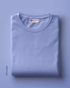 Half Sleeves Crew Neck: Periwinkle