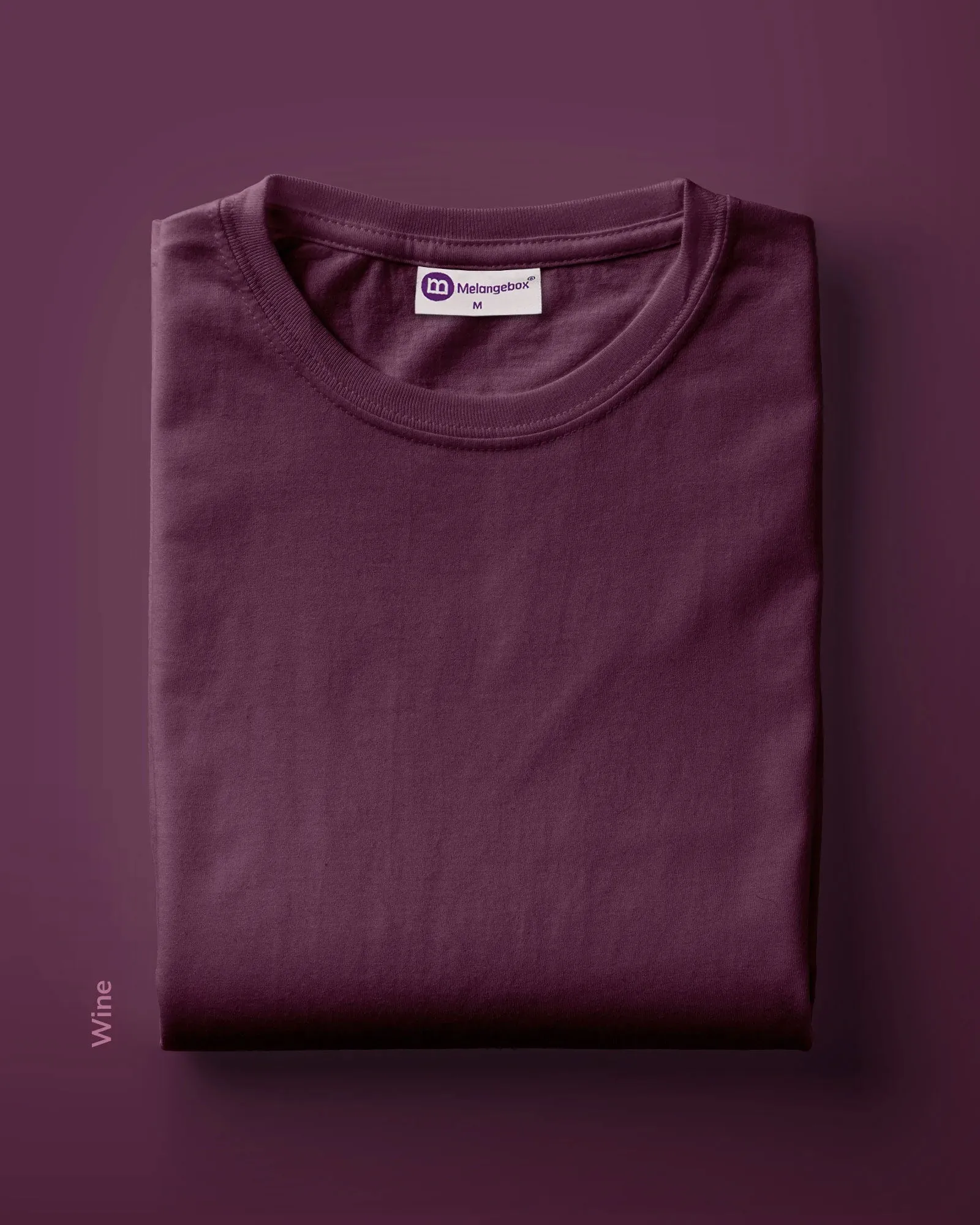 Half Sleeves Crew Neck: Wine