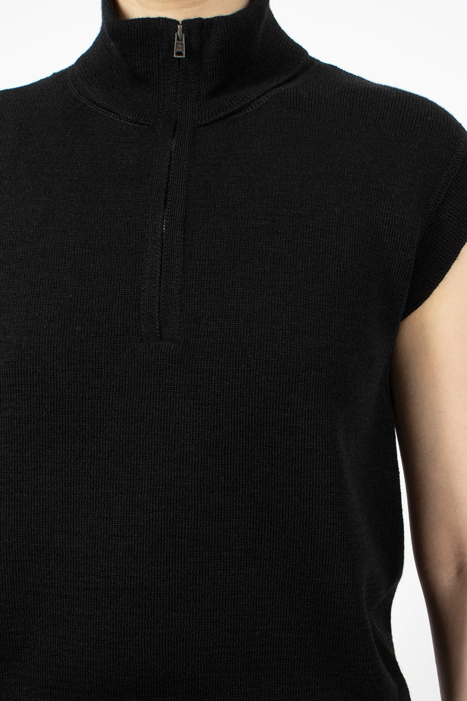 Half Zip Slipover Black