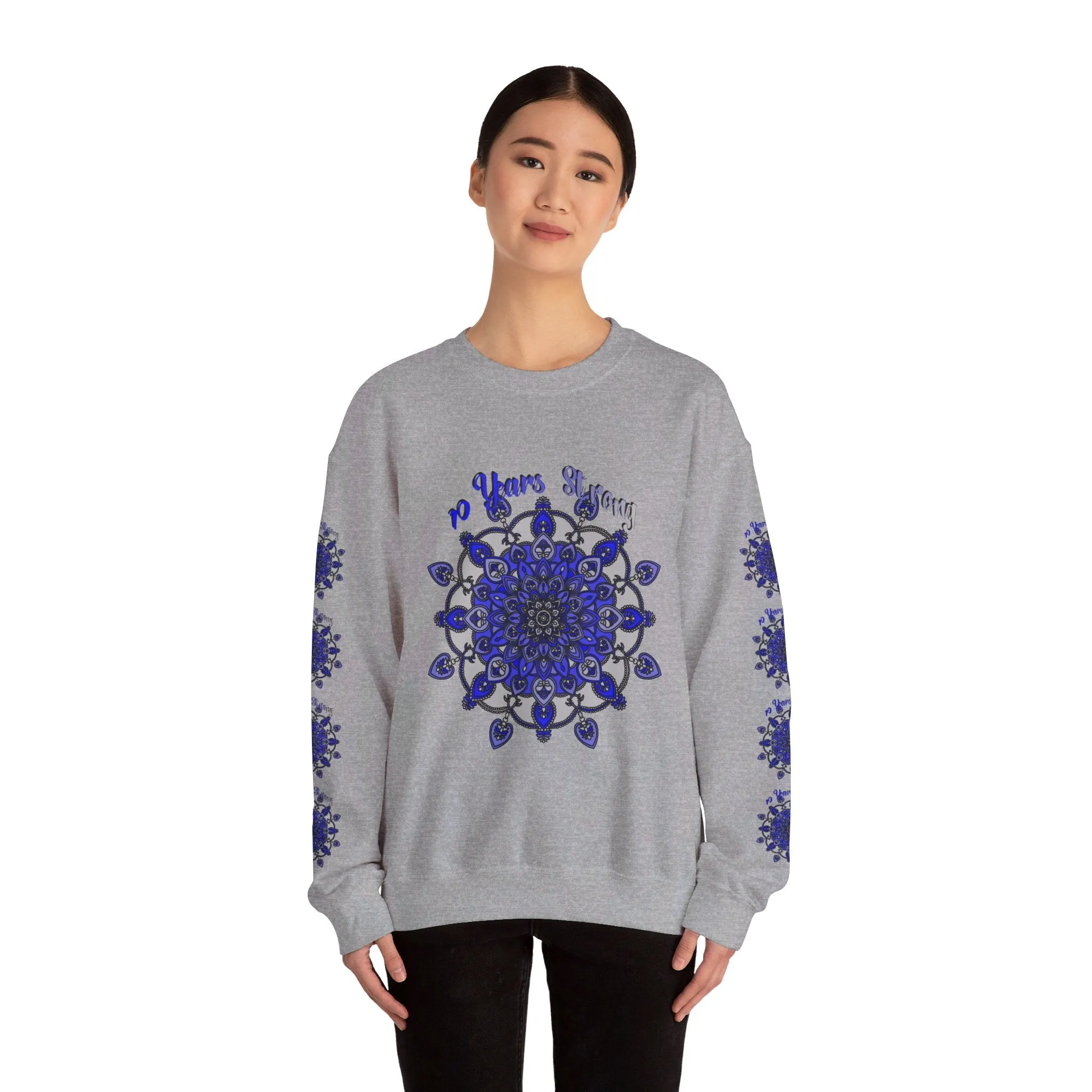 Handmade Mandala Design Unisex Sweatshirt - 10 Years Strong