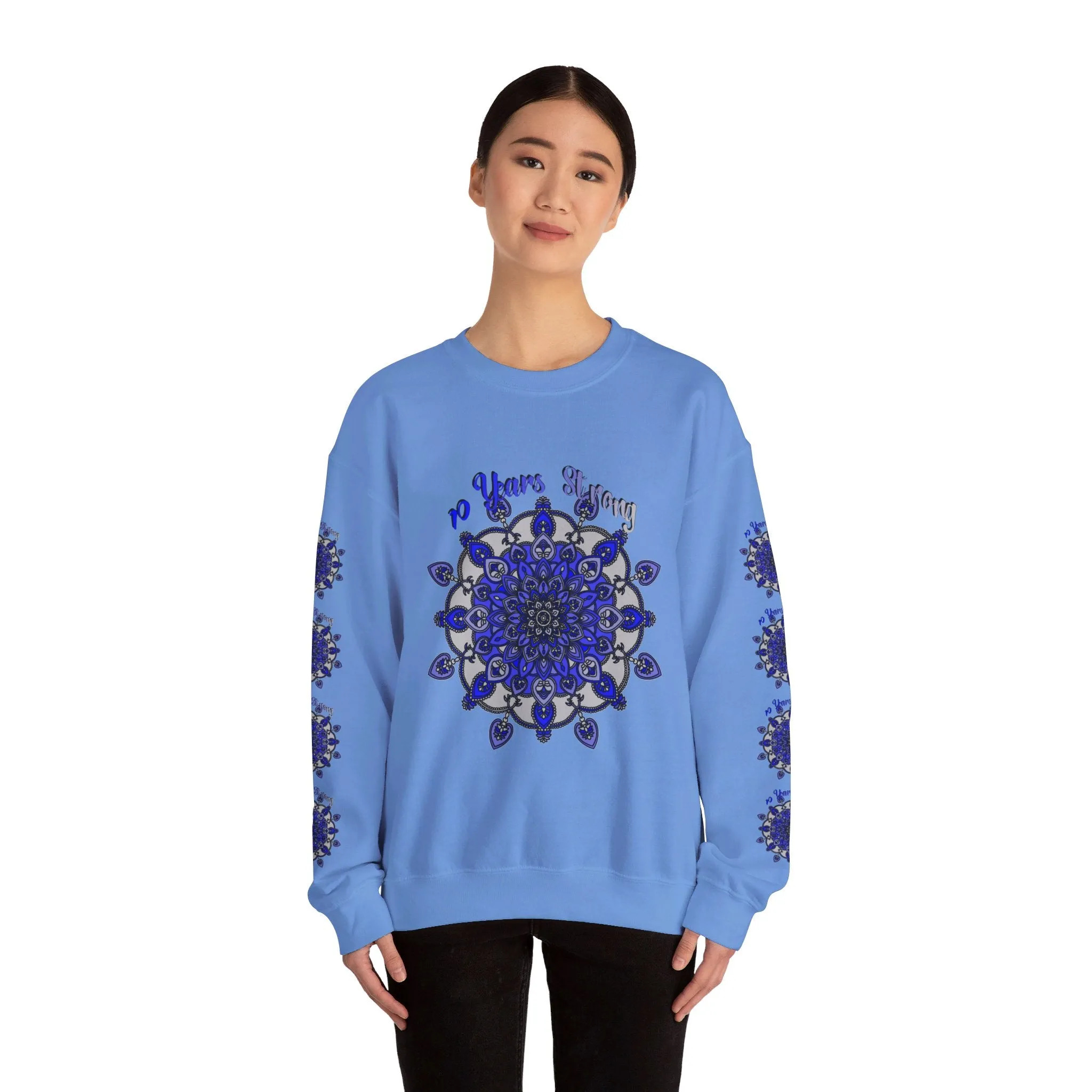 Handmade Mandala Design Unisex Sweatshirt - 10 Years Strong