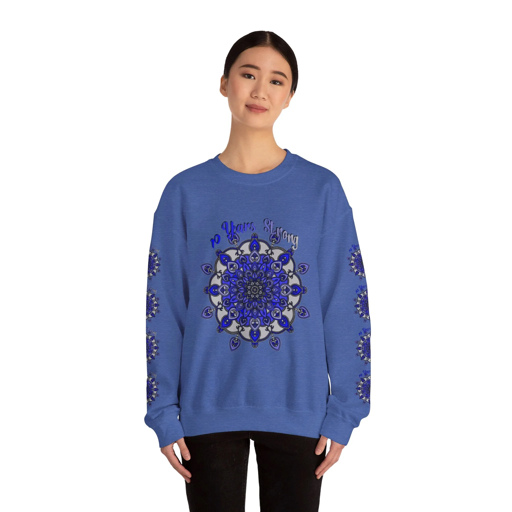 Handmade Mandala Design Unisex Sweatshirt - 10 Years Strong