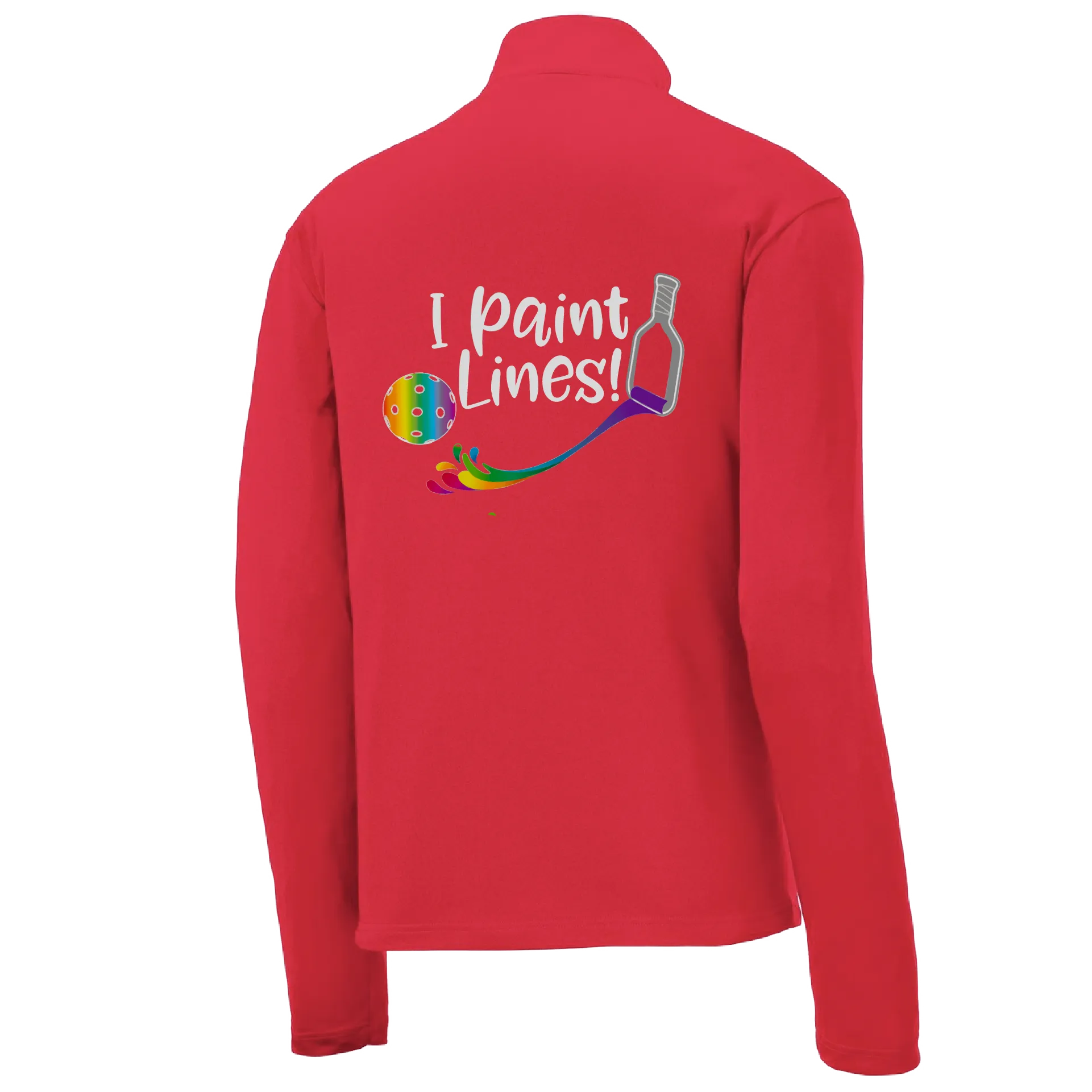 I Paint Pickleball Lines | Men's 1/4 Zip Long Sleeve Pullover Athletic Shirt | 100% Polyester