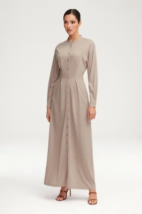 Ivy Jersey Button Down Maxi Dress - Stone