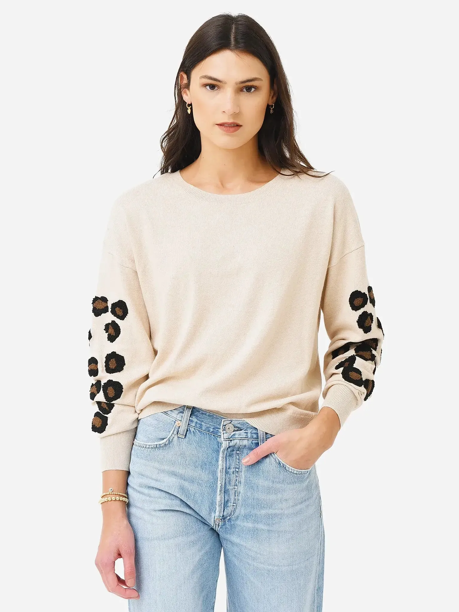 J Society - Animal Print sweater in wicker