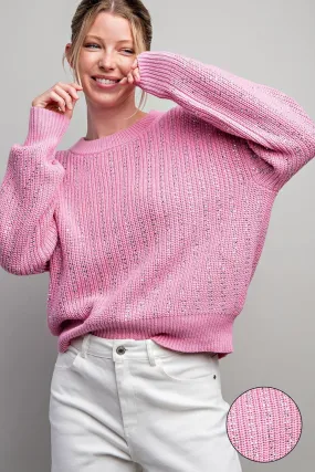 JEWEL CROCHET KNIT SWEATER