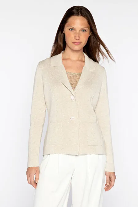 Kinross Cashmere Fitted Notch Collar Cardigan