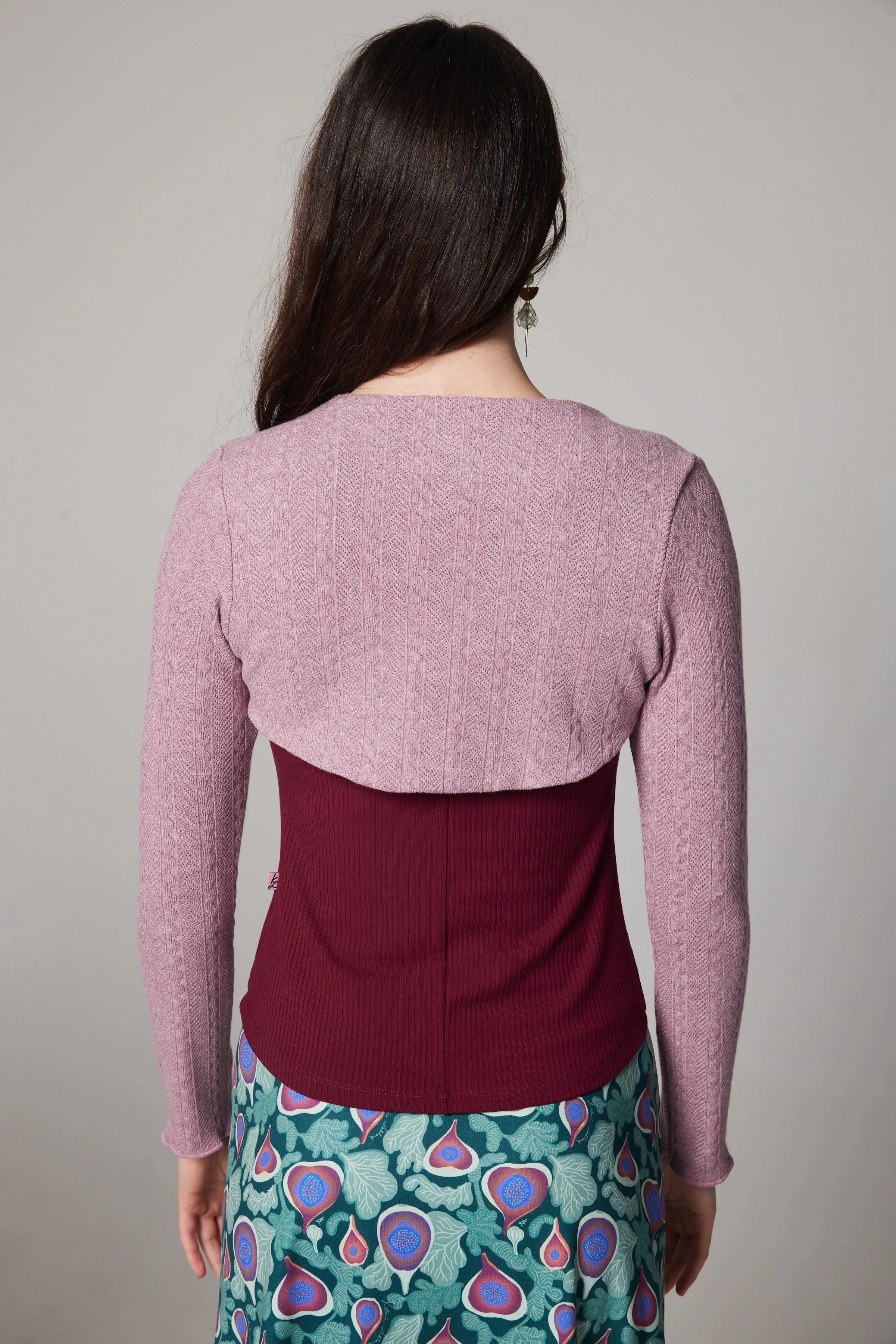 Knit Short Cardigan - Mauve