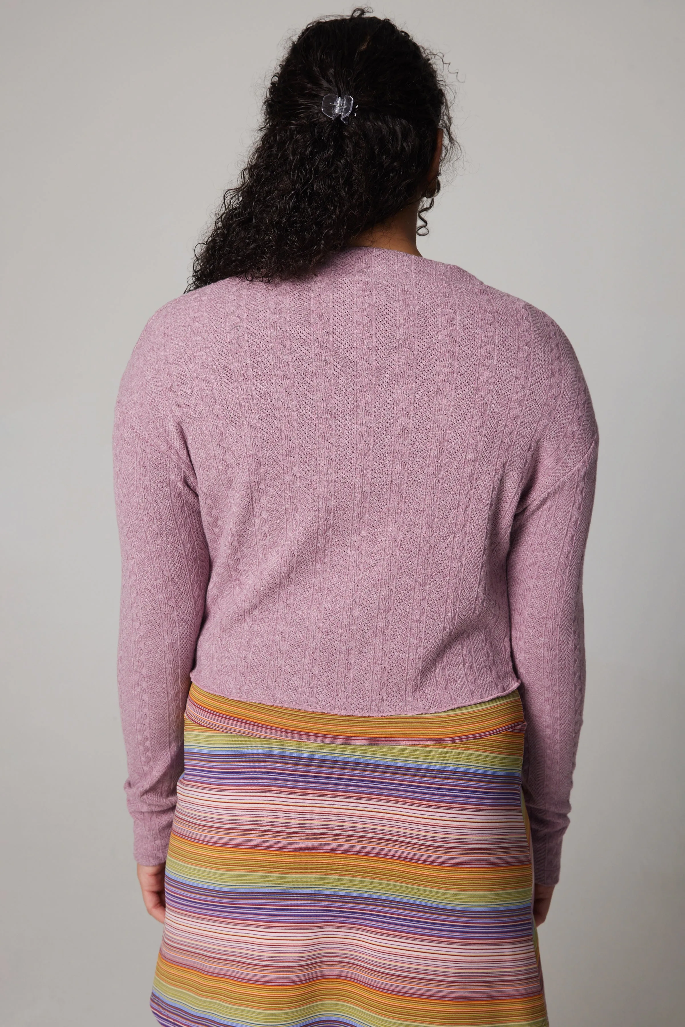 Knit Short Cardigan - Mauve