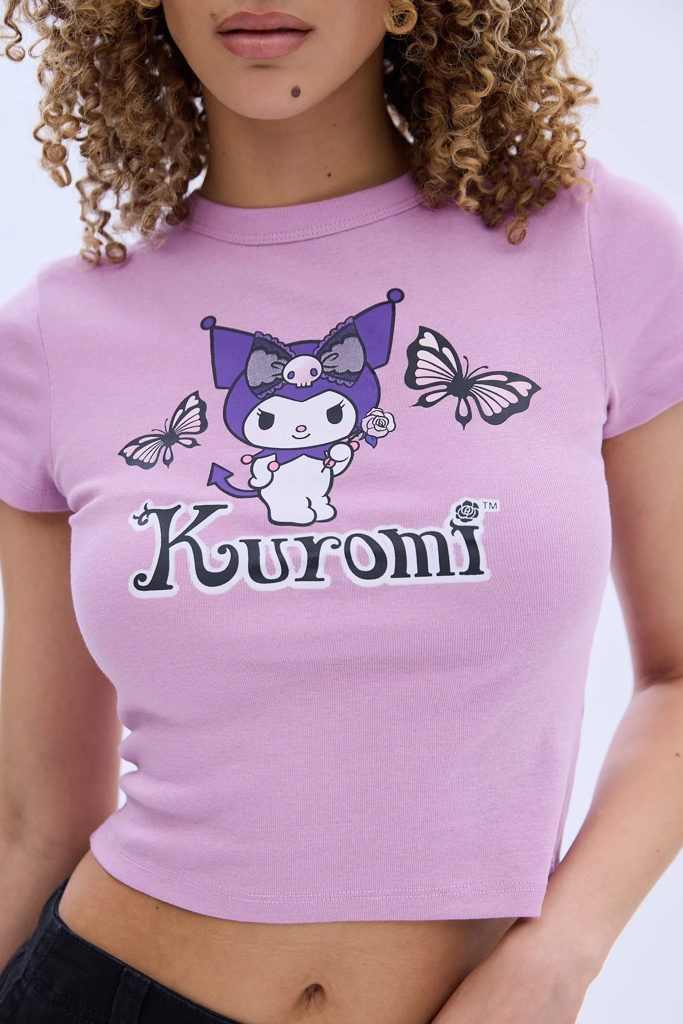 Kuromi Butterfly Graphic Baby Tee