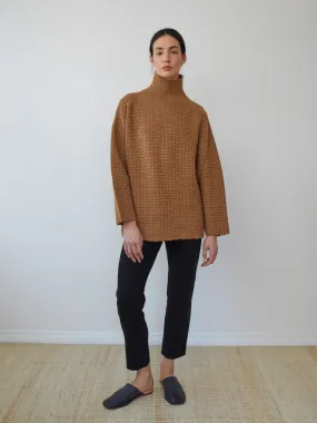 Lattice Turtleneck in Fawn