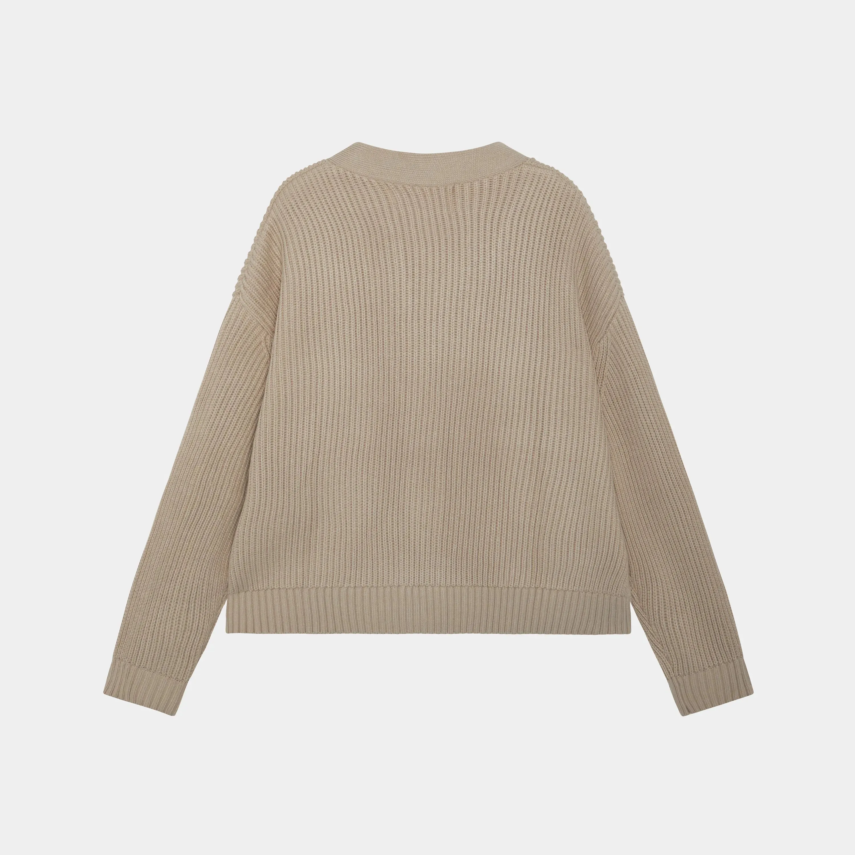 Soft Sand Ribbed Cardigan