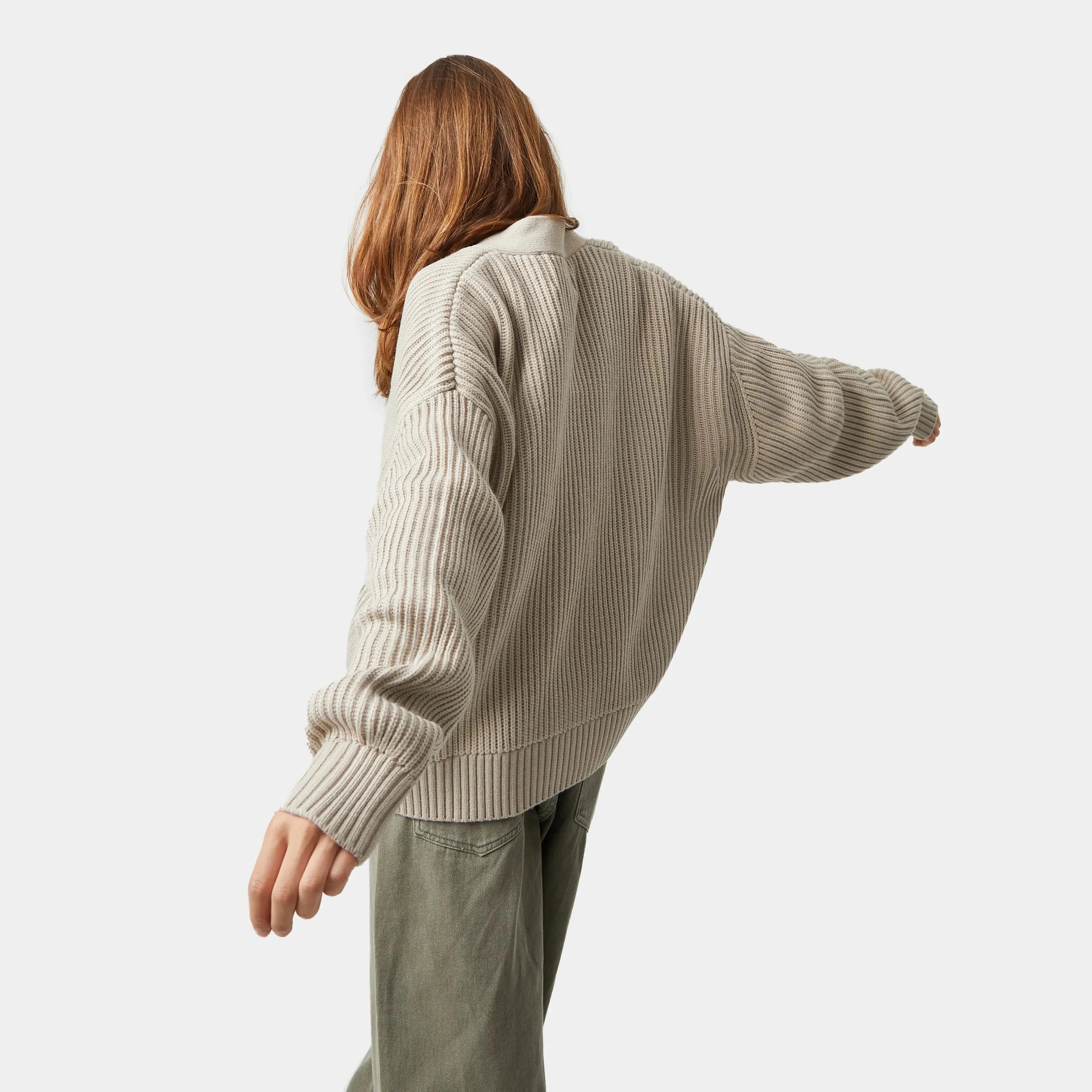 Soft Sand Ribbed Cardigan