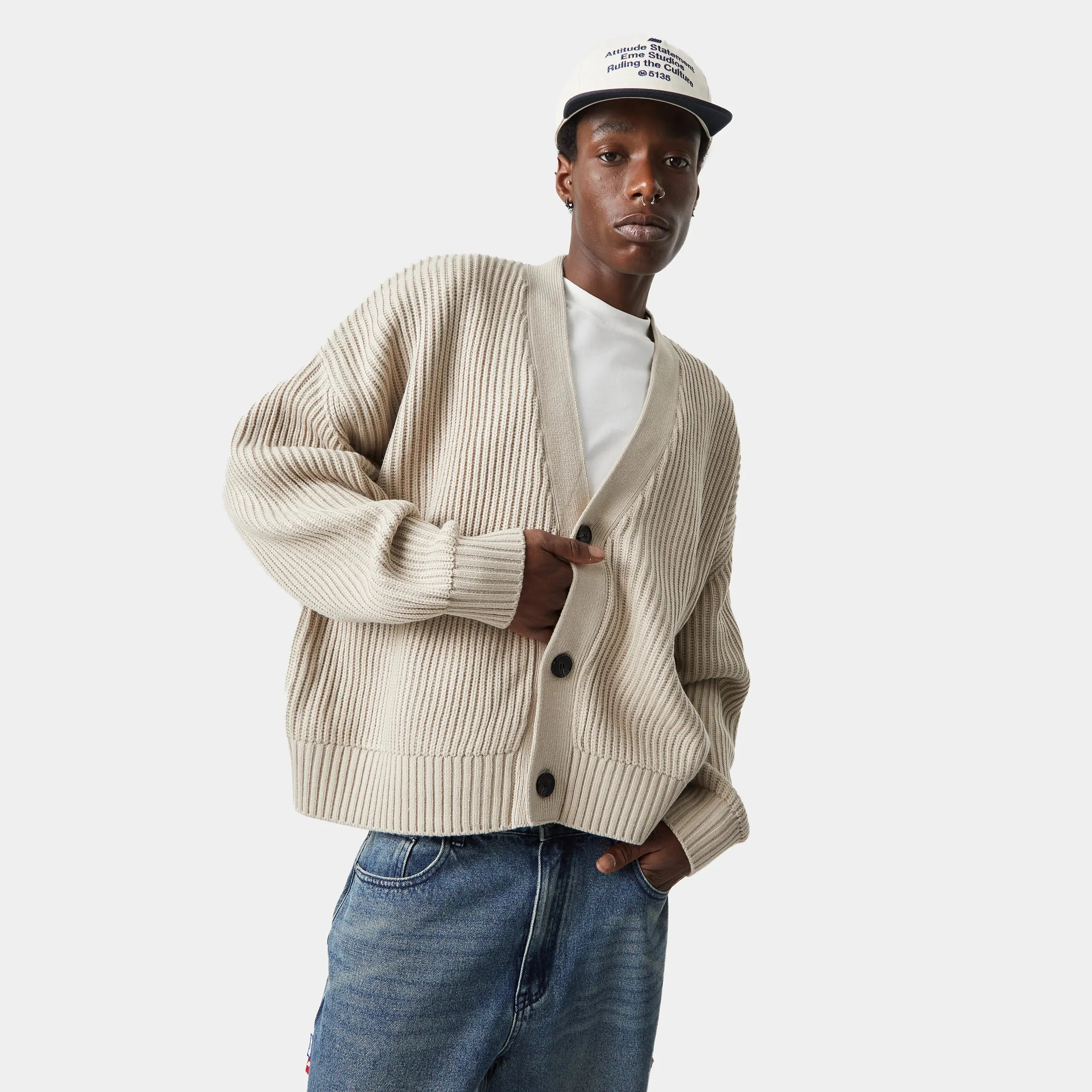 Soft Sand Ribbed Cardigan