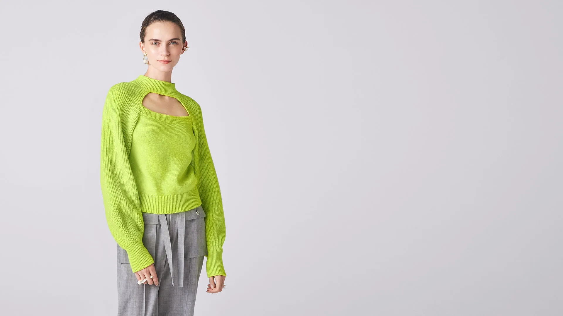 Lime Green Void Turtleneck Top