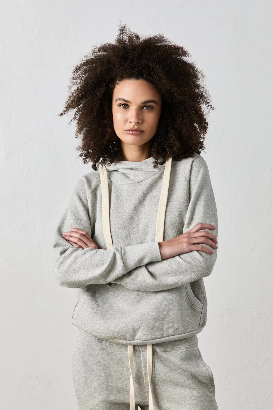 LISSE FITTED PULLOVER HOODY / HEATHER GREY