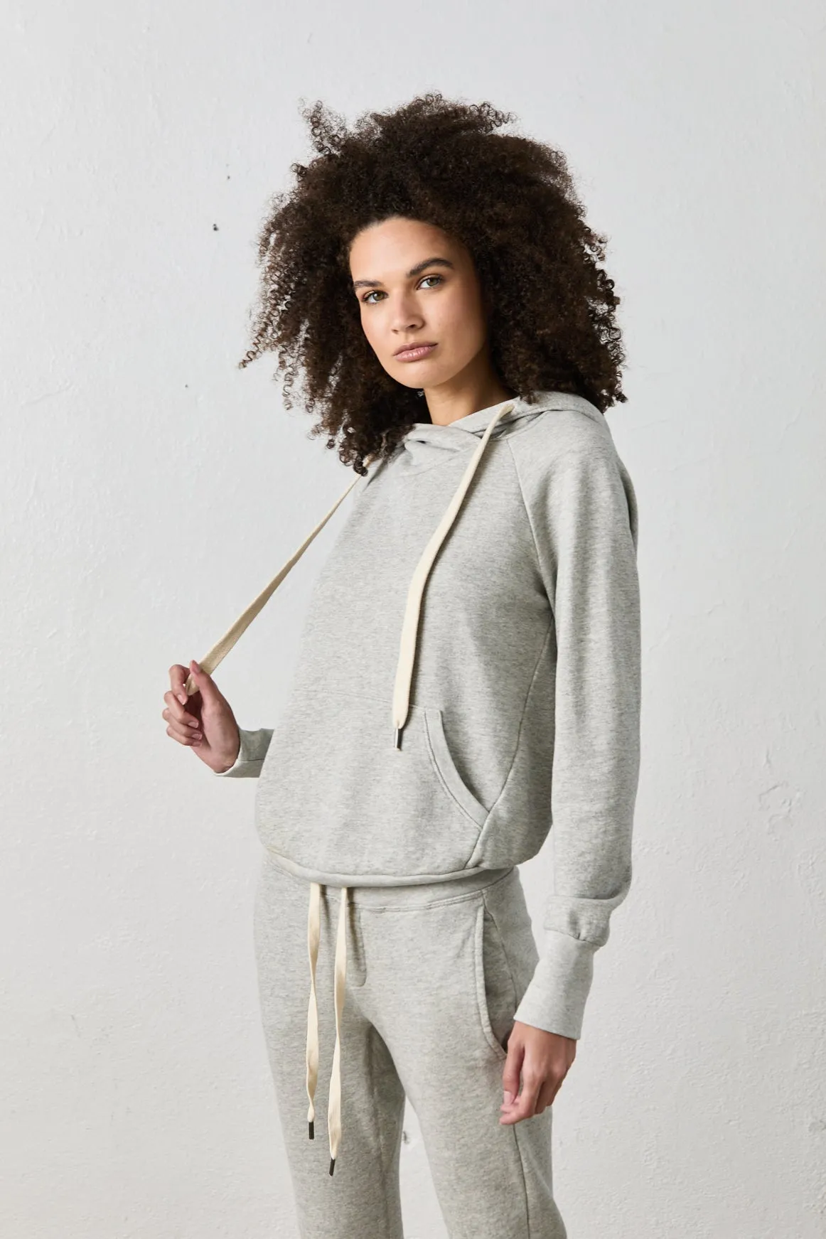 LISSE FITTED PULLOVER HOODY / HEATHER GREY