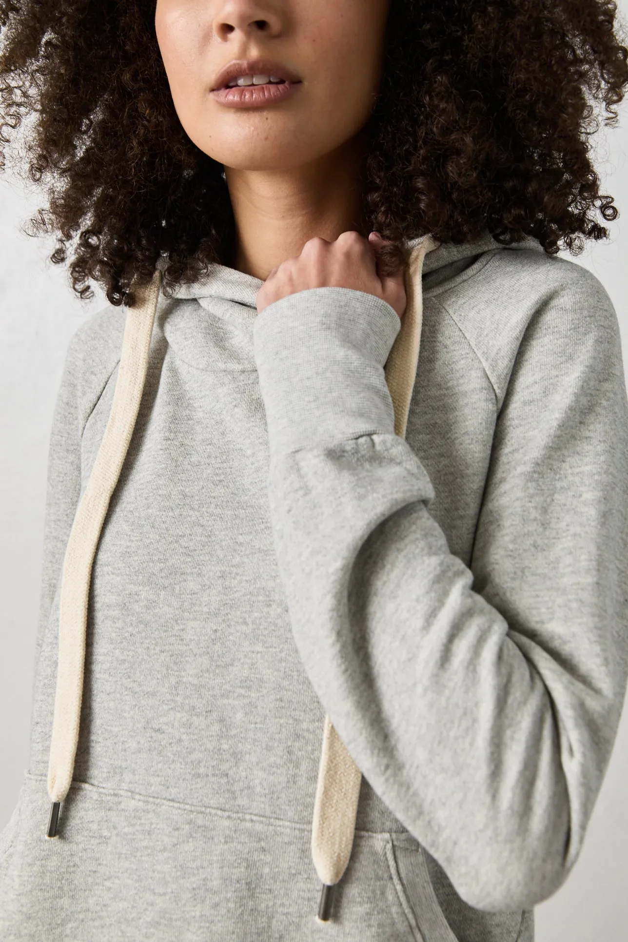 LISSE FITTED PULLOVER HOODY / HEATHER GREY