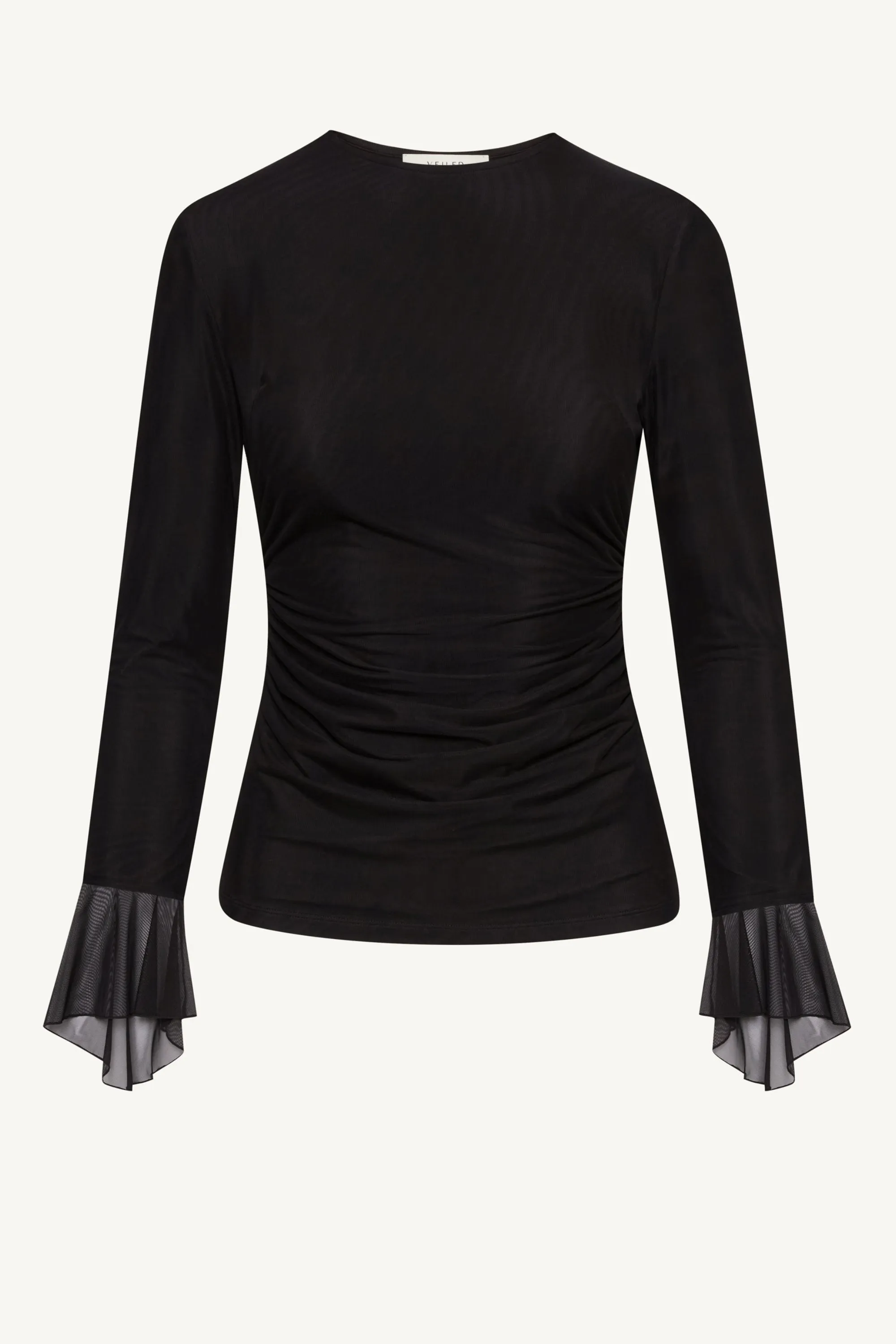 Lolita Rouched Mesh Top - Black