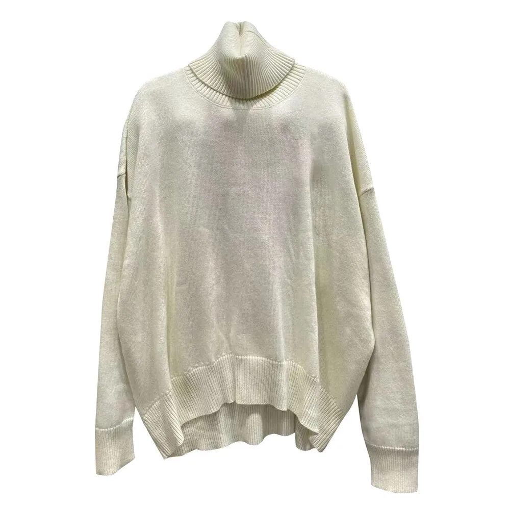 Loose Knitting Sweater For Women Turtleneck Long Sleeve Solid Minimalist Sweaters Female Fashion Spring Clothes