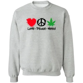 Love Peace Weed /White Sweatshirt