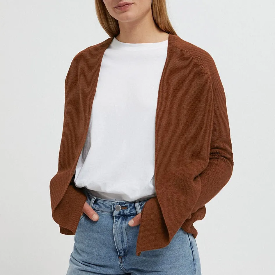 Maashaa Brown Knitted Cardigan in Organic Cotton