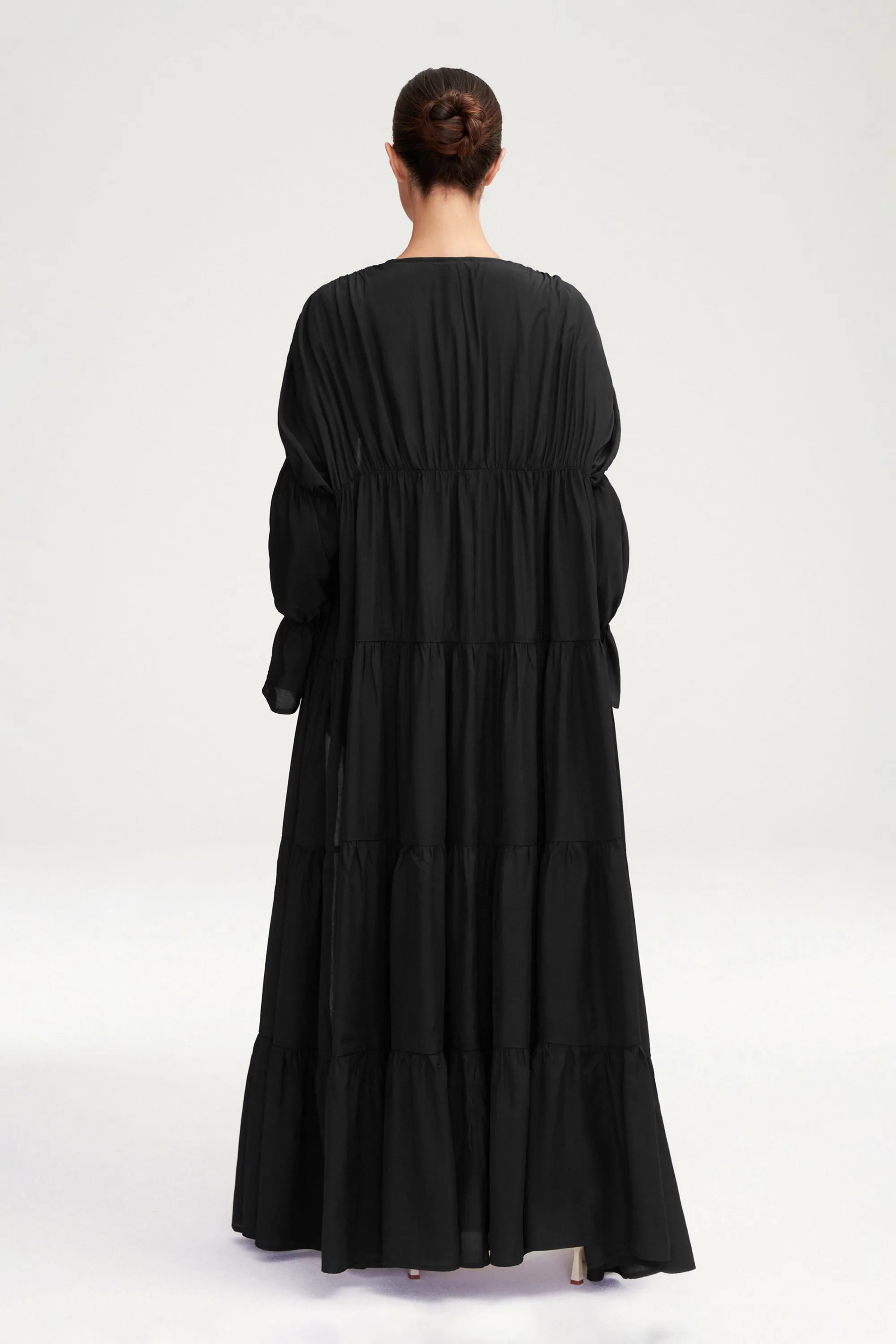 Malika Open Abaya - Black