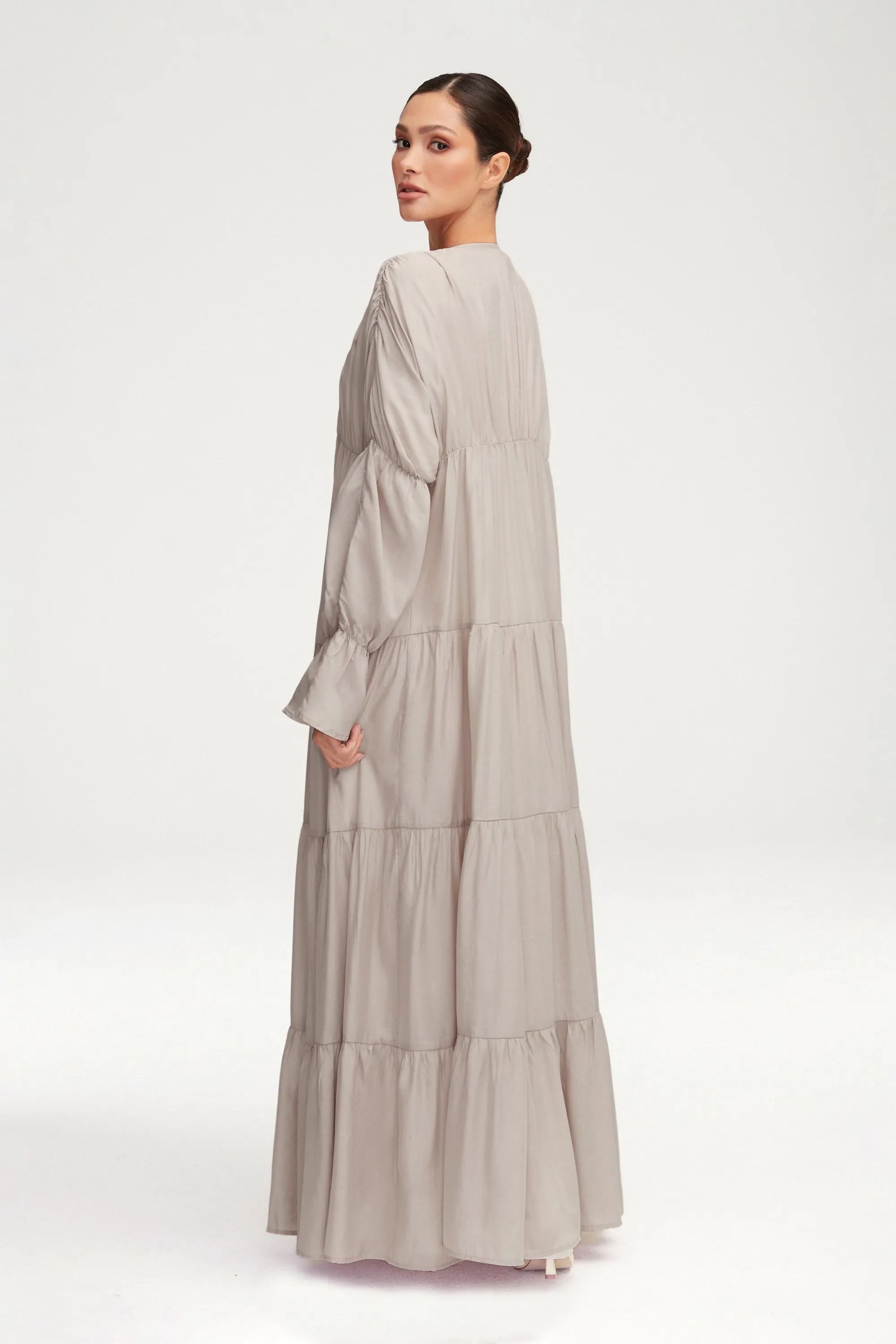 Malika Open Abaya - Cloud