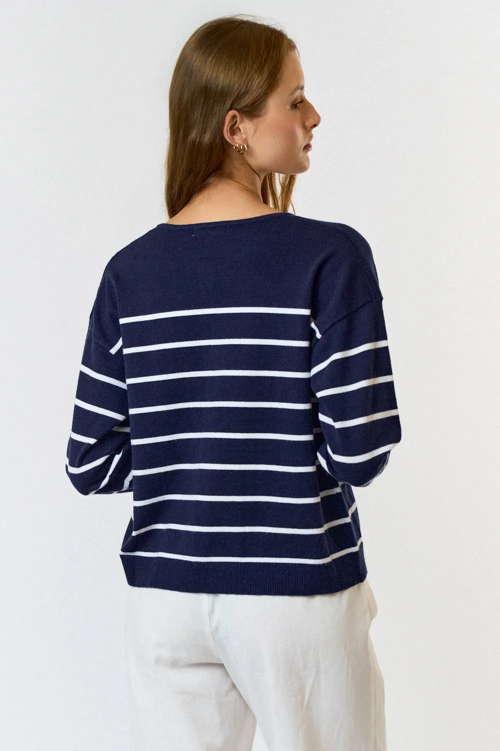 Marine Stripe Cardigan