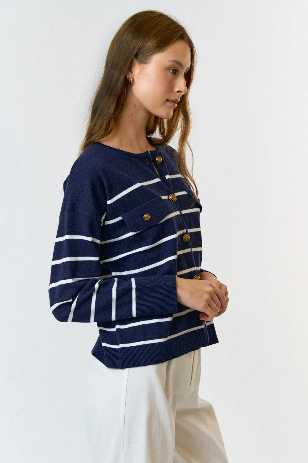 Marine Stripe Cardigan