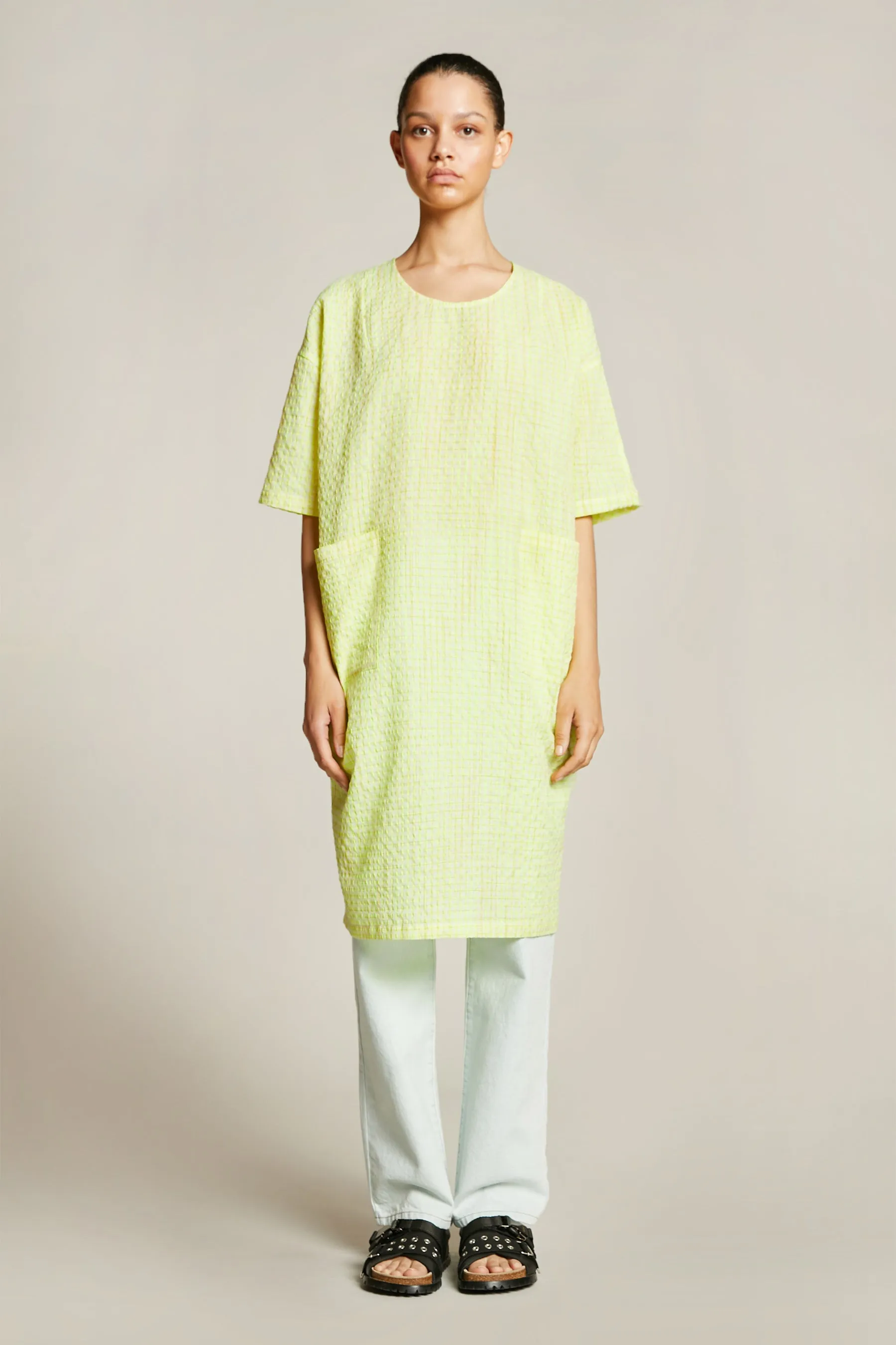 Matter Cutout Dress Fluro Check