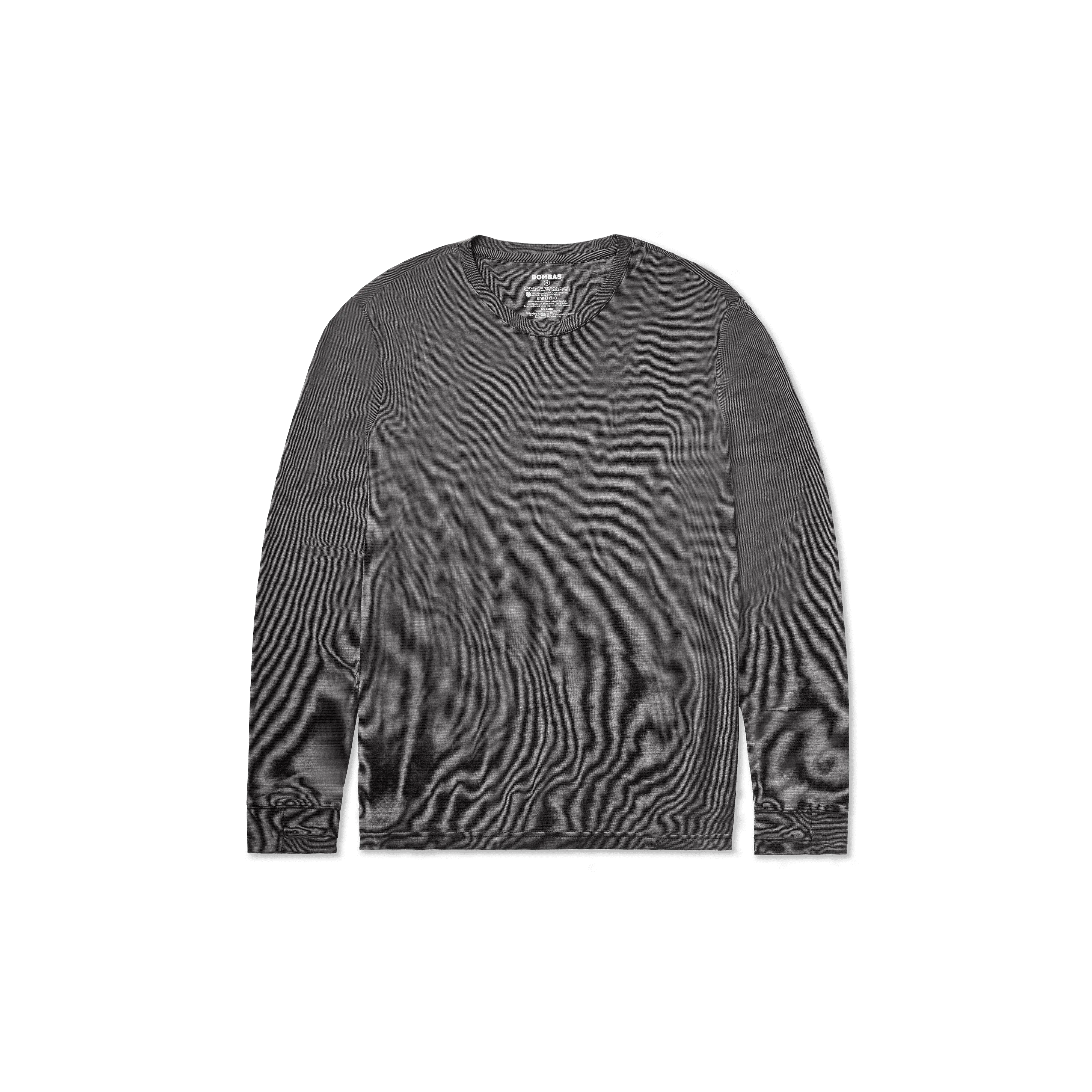 Men's Merino Wool Blend Crew Neck Long Sleeve T-Shirt