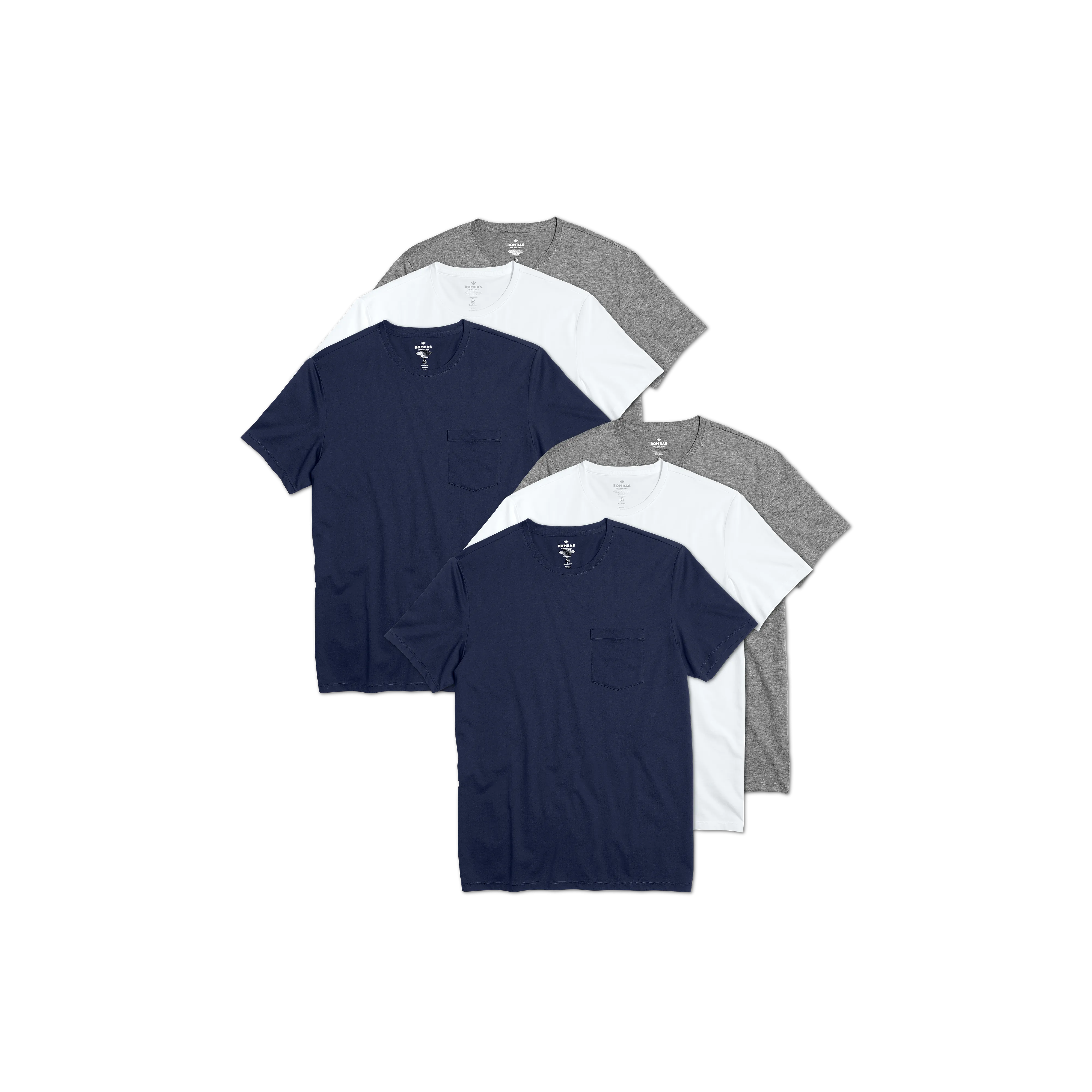 Men's Pima Cotton Pocket Crew Neck T-Shirt 6-Pack