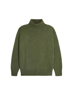 Men's Recycled Cashmere Turtleneck Sweater—rosemary green