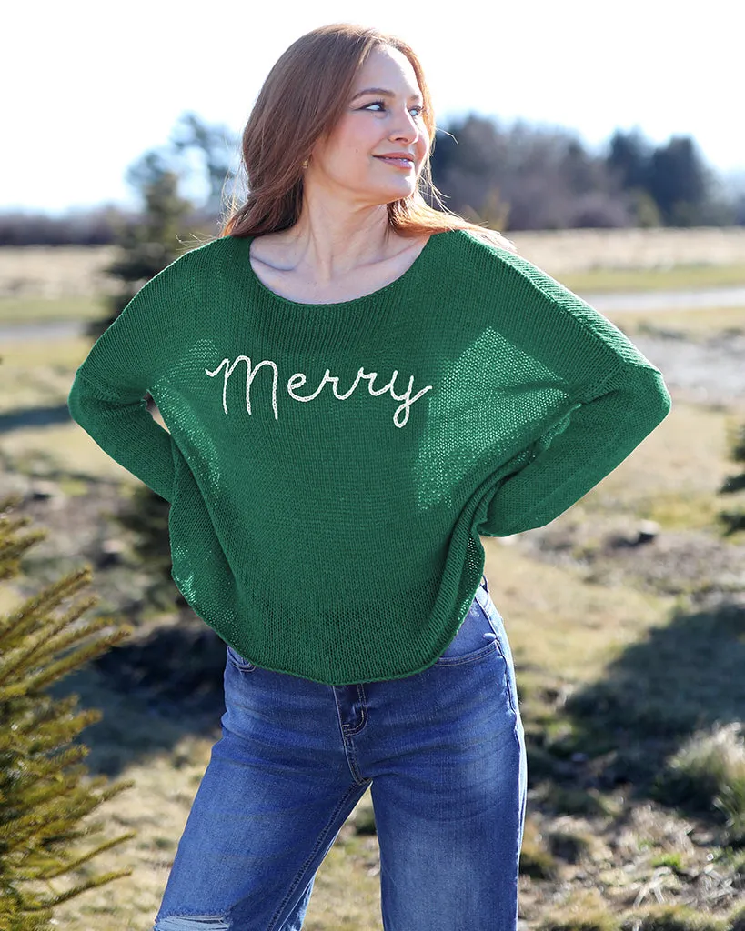 MERRY EMBROIDERED CREW COTTON