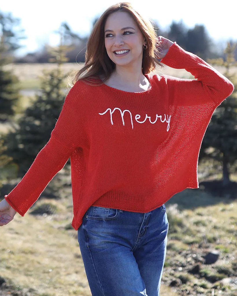 MERRY EMBROIDERED CREW COTTON