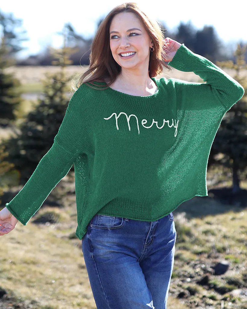 MERRY EMBROIDERED CREW COTTON